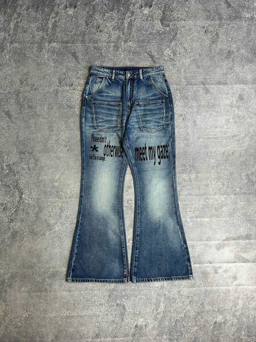 ARCHIVE Flared джинси faded джинсы сині клеш кльош skinny архив S M L