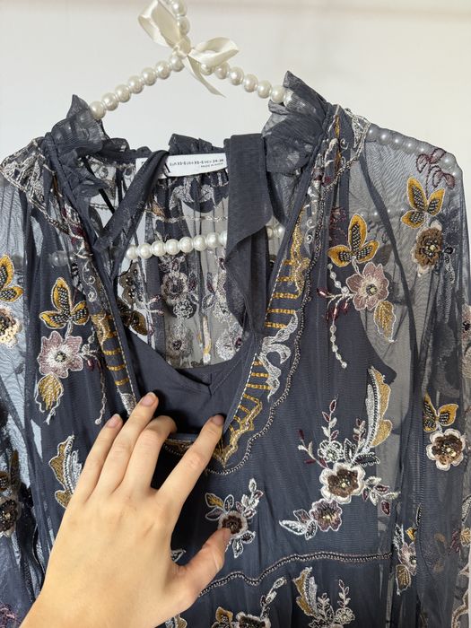 ZARA długa sukienka XS-S edycja limitowana haft