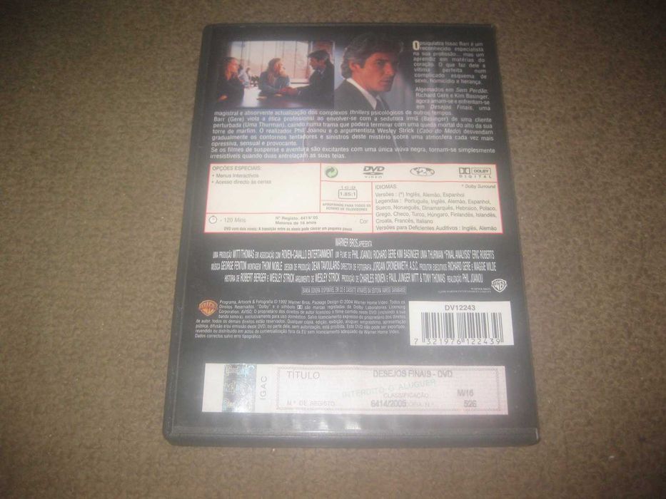 DVD "Desejos Finais" com Richard Gere/Raro!