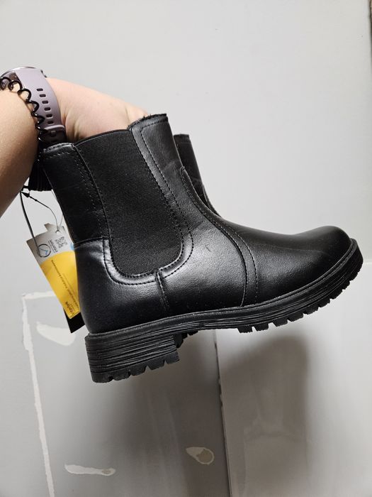 Buty botki damskie sztyblety ocieplane czarne rozmiar 37