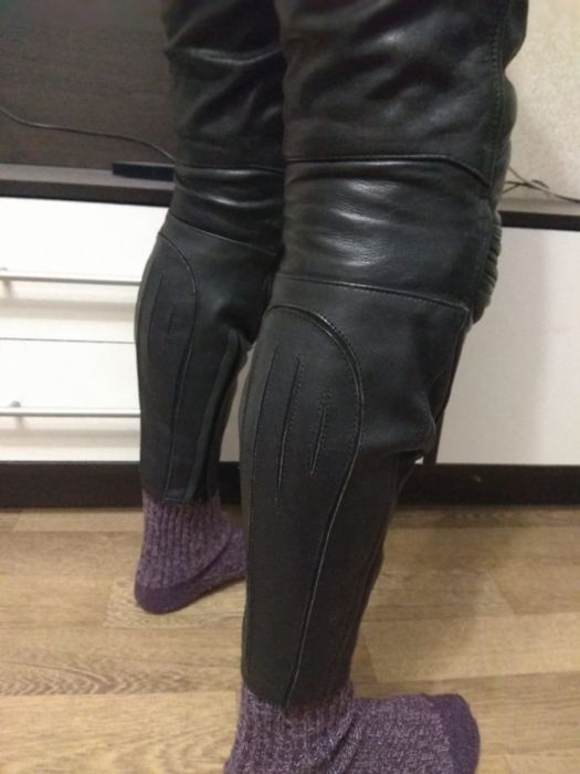 Штаны мото женские кожа