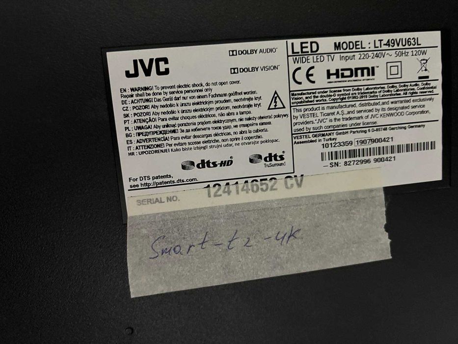 Телевизор JVC LT-49VU63L 4K Ultra HD Smart TV