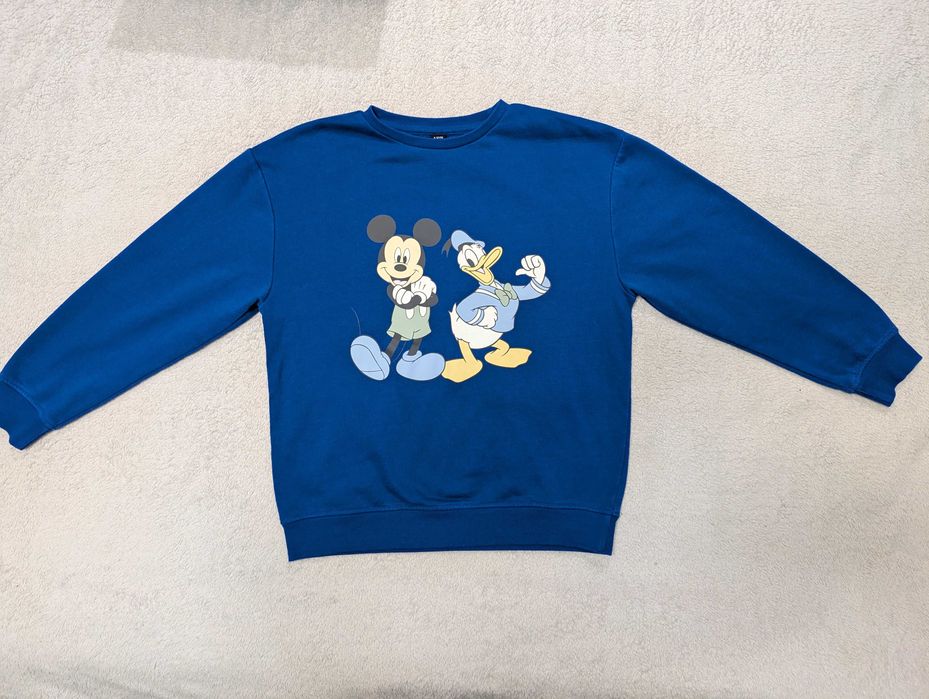 Niebieska chabrowa bluza dresowa Myszka Mickey i Kaczor Donald 140