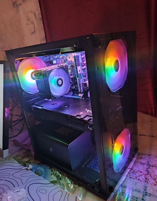 Игровой Пк i5 3470 4ядра видео Asus rx480 8gb strix ssd128 блок 600 ва