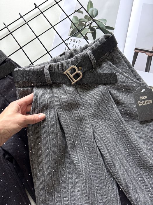 Теплі штани з поясом брюки широкі палаццо 4 5 6 7 8  років