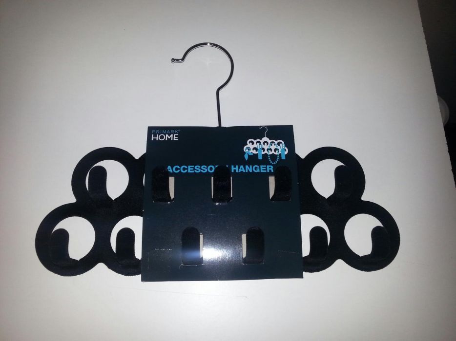 Organizador/suporte pendente de acessórios em veludo preto NOVO