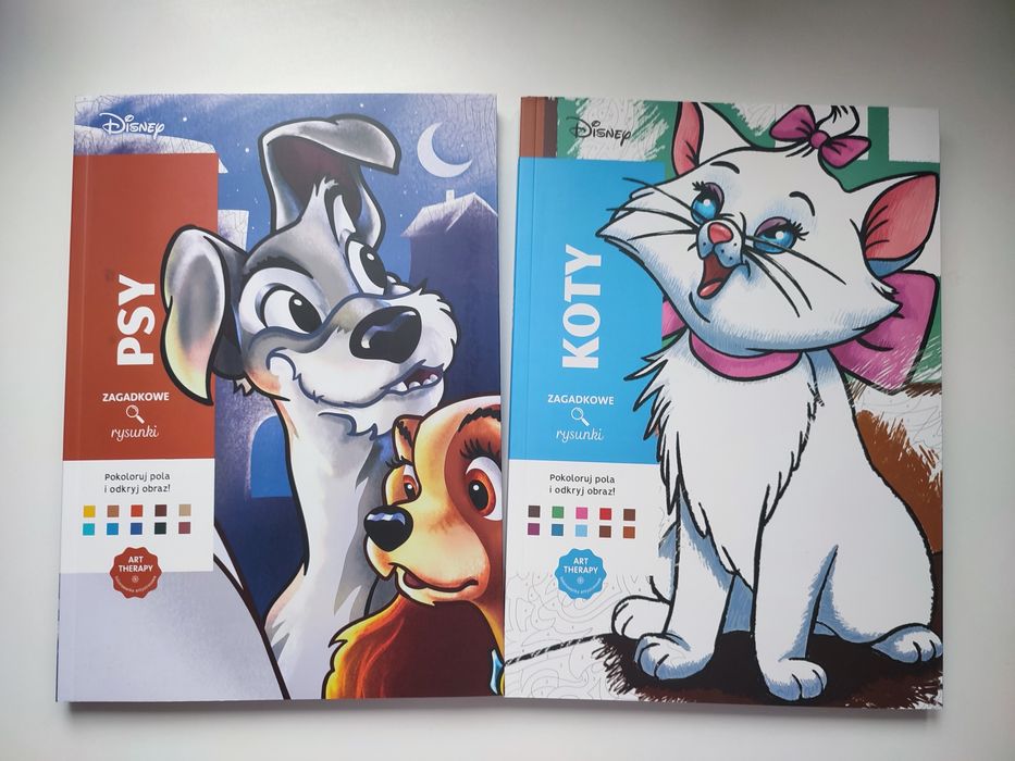 2 x kolorowanka antystresowa Disney art therapy - Psy, Koty