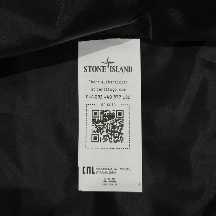 Черный Микро Пуховик Стон Айленд — Зимова Куртка Stone Island