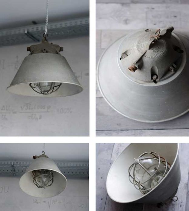 Oprawy lampy przemysłowe loft pracownia renowacji PRL OMP-125 OPH-400