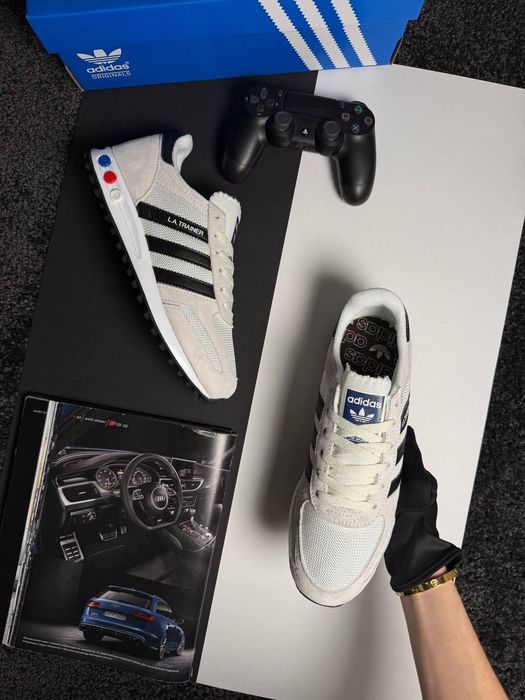 Кросівки сітка чоловічі Adidas LA Trainer Beige Black 41-45р