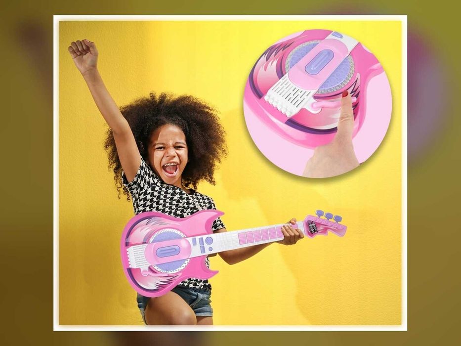 Nowa Gitara Elektryczna Dla Dzieci Z Mikrofonem Na Statywie Karaoke