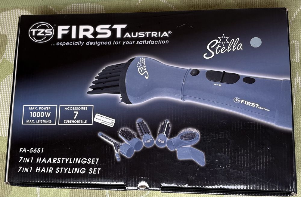 Набір для укладання волосся. Фен для волосся. TZS First Austria hair styling set 7в1