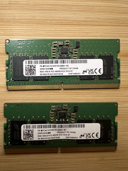 Memorias DDR5 8Gb PC5-4800B