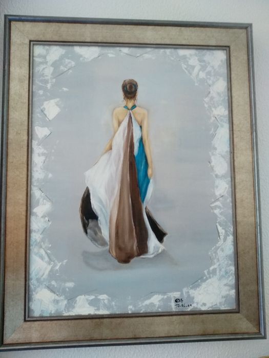 Óleo em tela com moldura64551346703107120