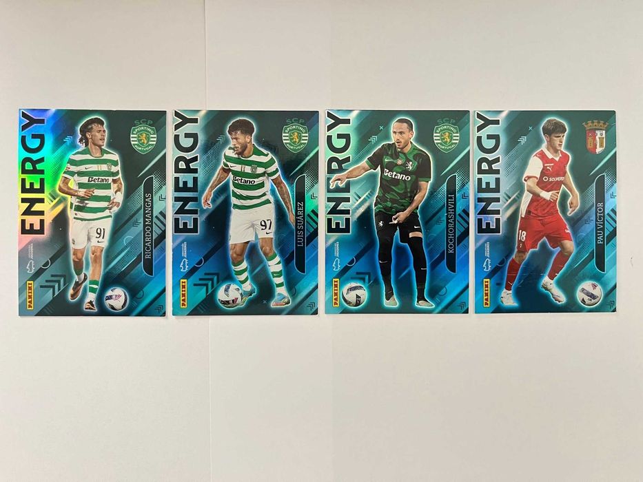 Lote de 4 Cartas especiais Energy da coleção Idolos 2025-26