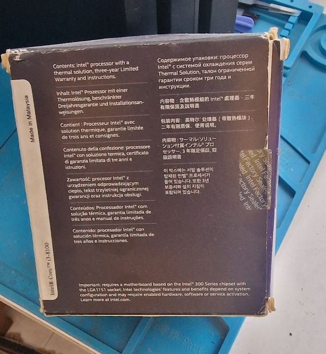 Intel Core i3-8100 Processor, 3.6Ghz LGA 115164354171213442122