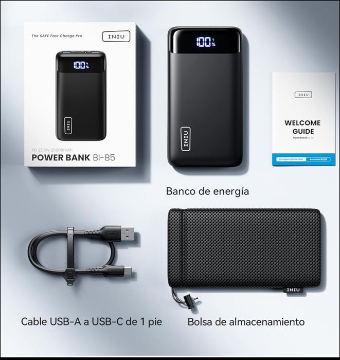 Powerbank carregamento super rápido com 20000 mAh.