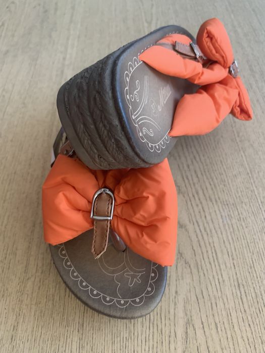 Klapki japonki pomarańczowe na platformie Mmm roz. 37