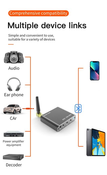 Bluetooth 5.2 аудио приёмник USB, беспроводной ресивер, микрофон,аккум