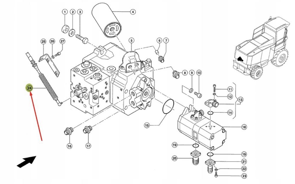Linka hydrostatu Claas Lexion  Jaguar