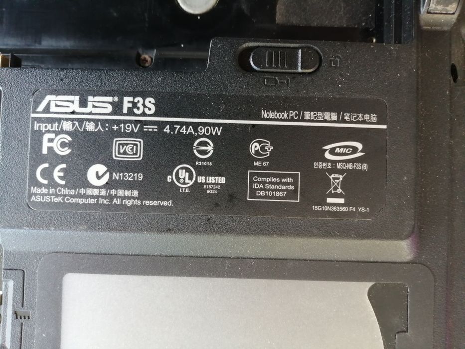 Notebook PC Asus F3s