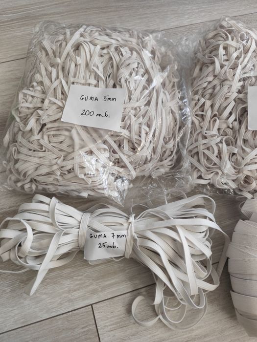 Zestaw gum krawieckich ok. 500m 5mm, 7mm, 15mm