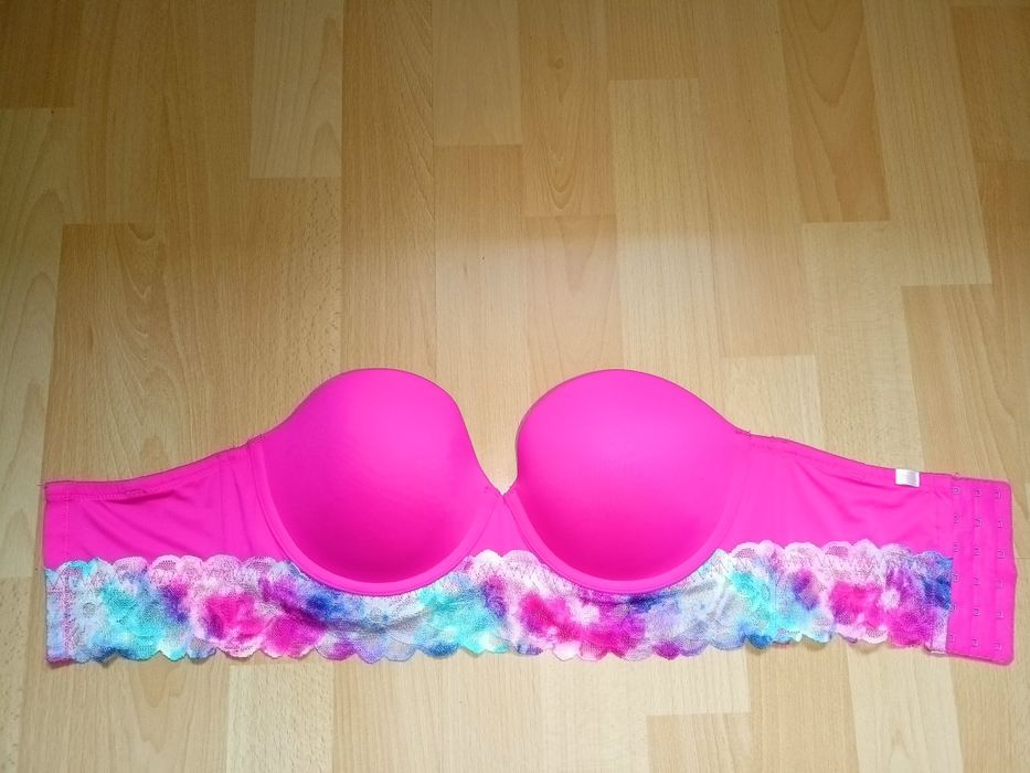Różowy neonowy biustonosz Victoria's Secret PINK  70D