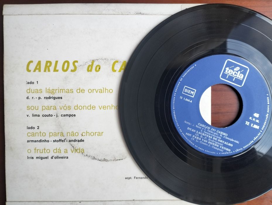 Disco de vinil single Carlos do Carmo