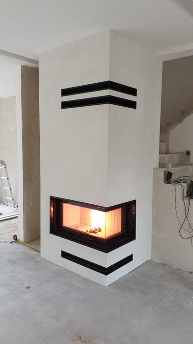 Kominek montaż narożny nowoczesny Grodzisk