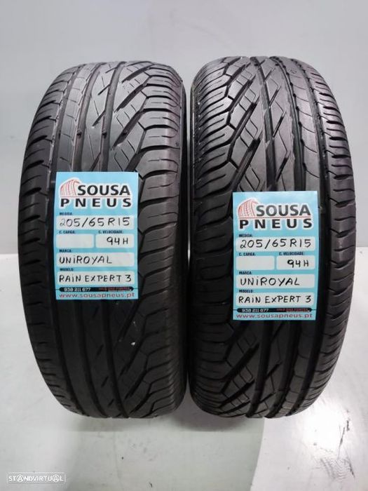 2 pneus semi novos 205-65r15 uniroyal - oferta dos portes
