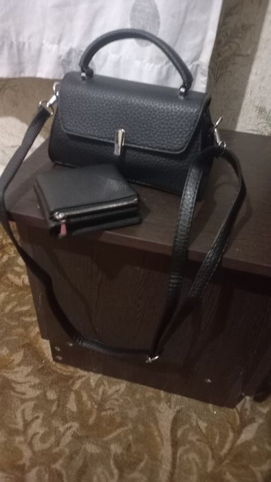 Сумка+кошелек кожа