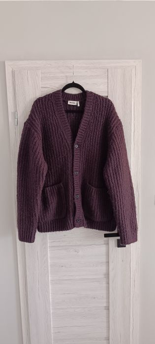 Gruby Sweter Premium Kardigan Model "Luca" Fiolet WEEKDAY rozmiar L