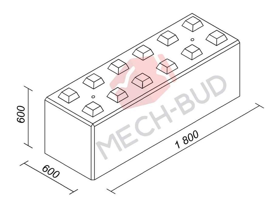 BLOKI BETONOWE, mury / ściany oporowe typu LEGO 180x60x60, MECH-BUD