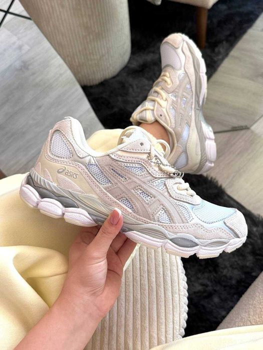 Жіночі Кросівки Asics Gel Nyc (36-41) Нові асікс для дівчат біло-беж
