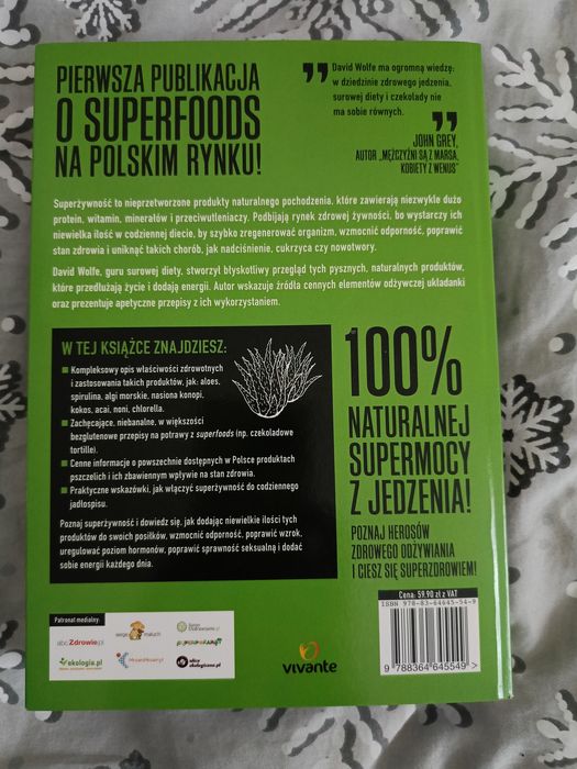 Książka pt. "Superżywność jedzenie i medycyna przyszłości"
