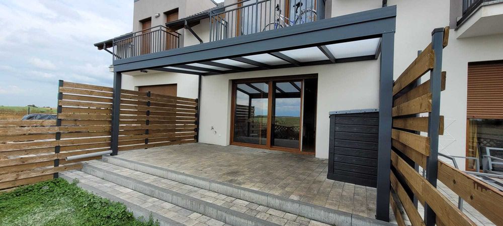 Zadaszenie tarasowe z aluminium / szkło przesuwne / darmowy projekt