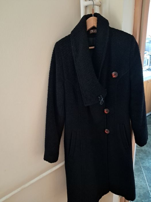 Palto wełniane czarne