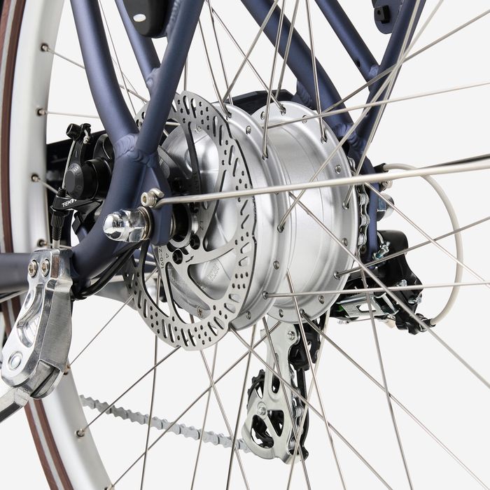 Bicicleta elétrica de cidade elops 900 quadro alto azul marinho