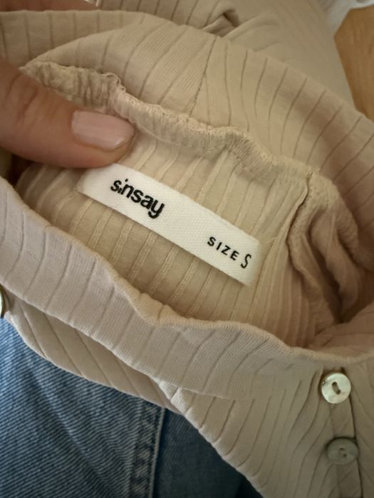 Sukienka prazkowana polgolf sinsay 36 basic guziki