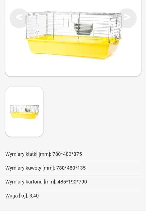 Nowa klatka dla gryzoni świnki królika 80 cm