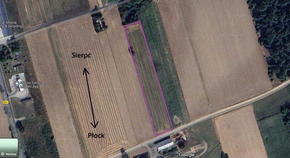 Działka budowlana Sierpc, obręb Gorzewo / 40 km od Płocka
