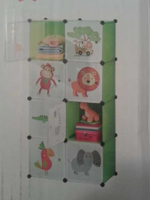 REGAŁ organizer dla dzieci składany z tworzywa 8 przegródek DUŻY 144cm