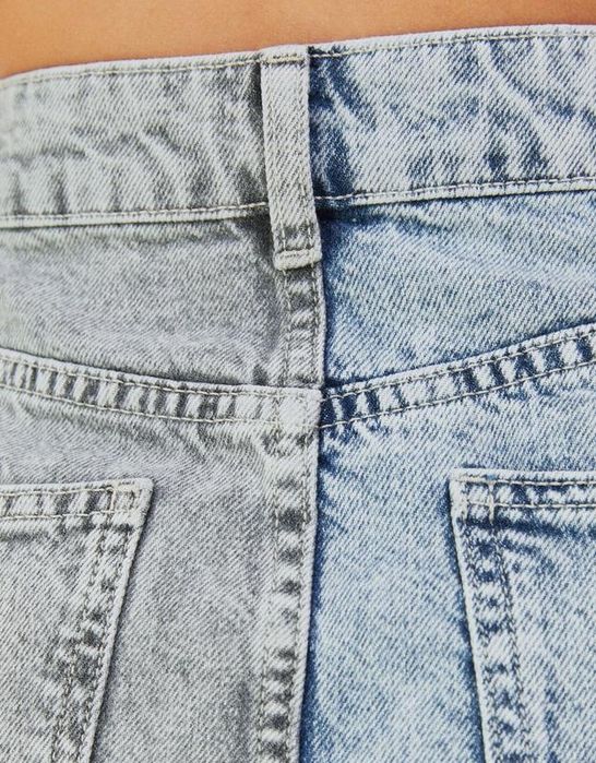 Стильна джинсова юбка в двох тонах bershka