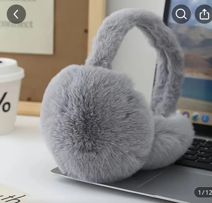 Пухнасті навушники для жінок різного кольору