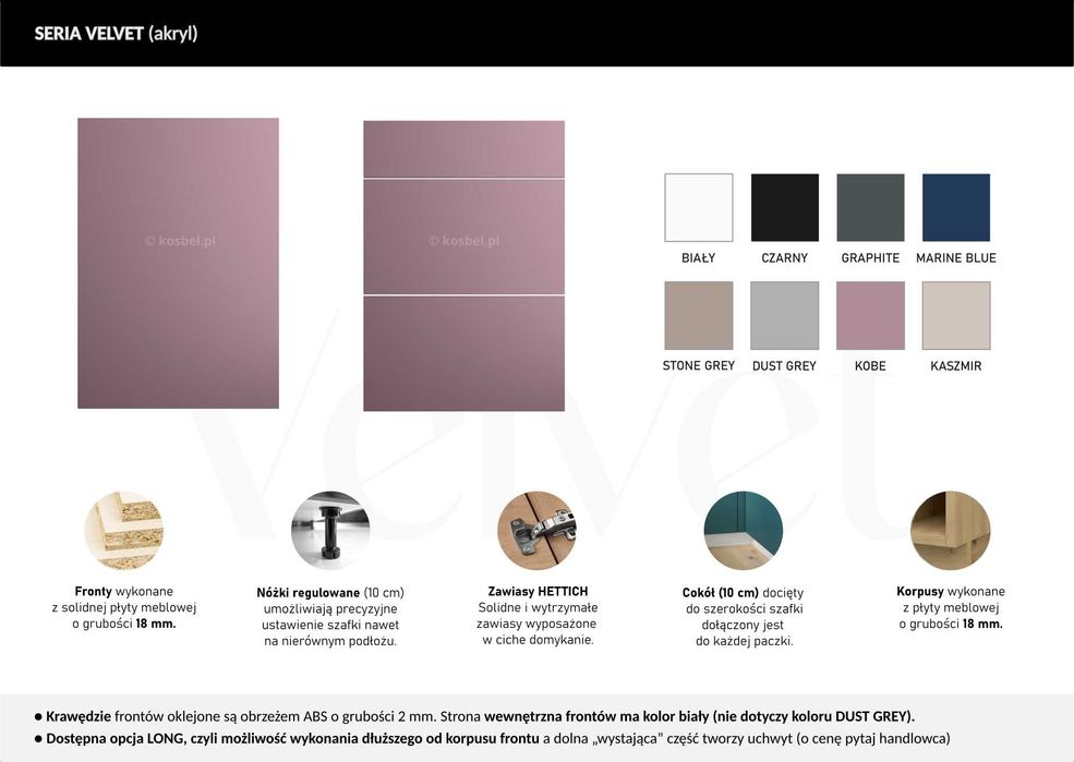 MW Kuchnia VELVET meble, szafki kuchenne mat TRANSPORT wycena