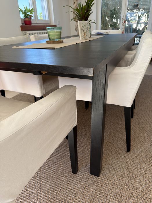 Mesa IKEA extensível e 6 cadeiras