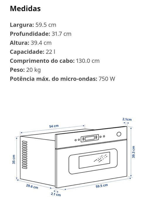 Microondas Ikea completamente novo