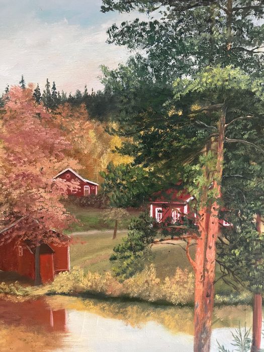 Obraz olejny malowany na płótnie bardzo  duży