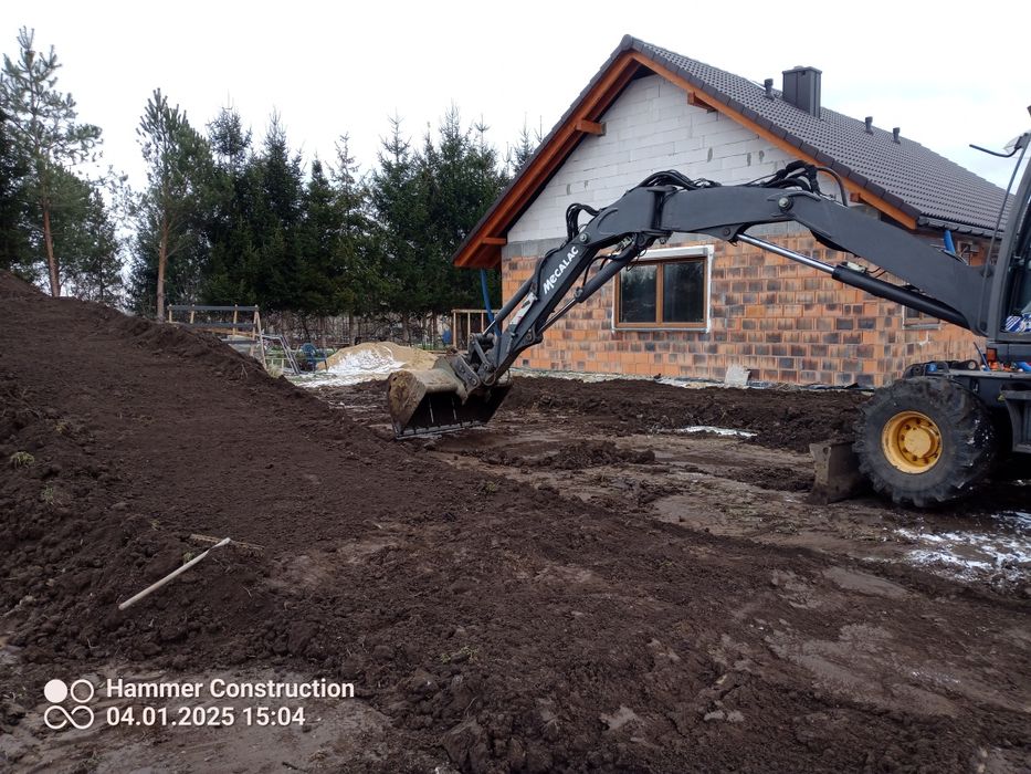 Usługi Koparka Kołową. Minikoparka, Mecalac, Roboty ziemne