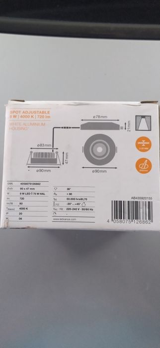 Spot LED 8w 4000k 720lm LEDVANCE